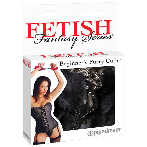 Fetish Fantasy Series Beginner's Furry Cuffs - Black Fluffy Cuffs