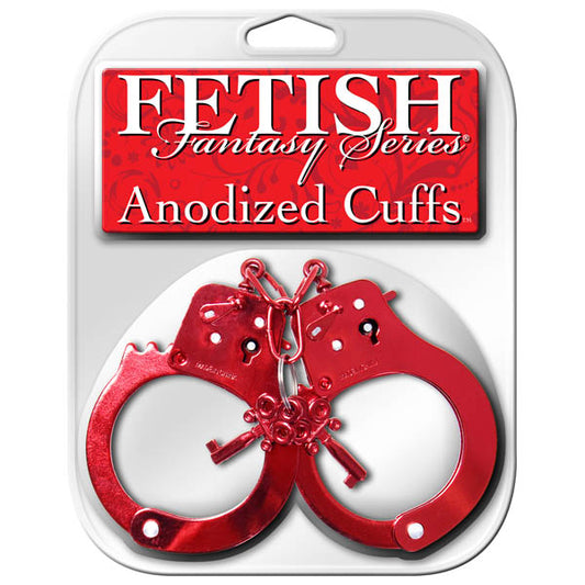Fetish Fantasy Series Anodized Cuffs Red Metal Restraints