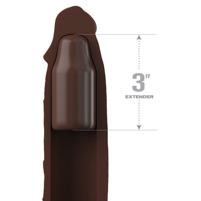 Fantasy X-Tensions Elite 3'' Silicone Extension - Brown -  7.6 cm Penis Extender Sleeve