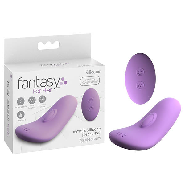 Fantasy For Her Remote Silicone Please-Her - Purple USB Rechargeable Stimulator with Wireless Remote