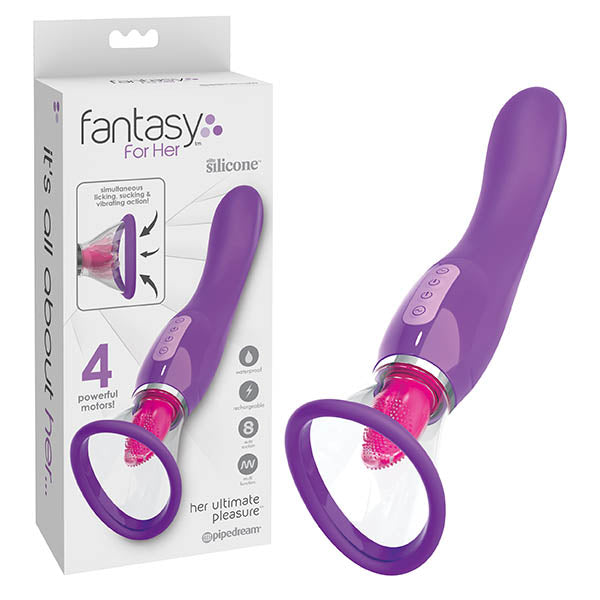 Fantasy For Her Ultimate Pleasure - Purple USB Rechargeable Sucking & Flicking Stimulator