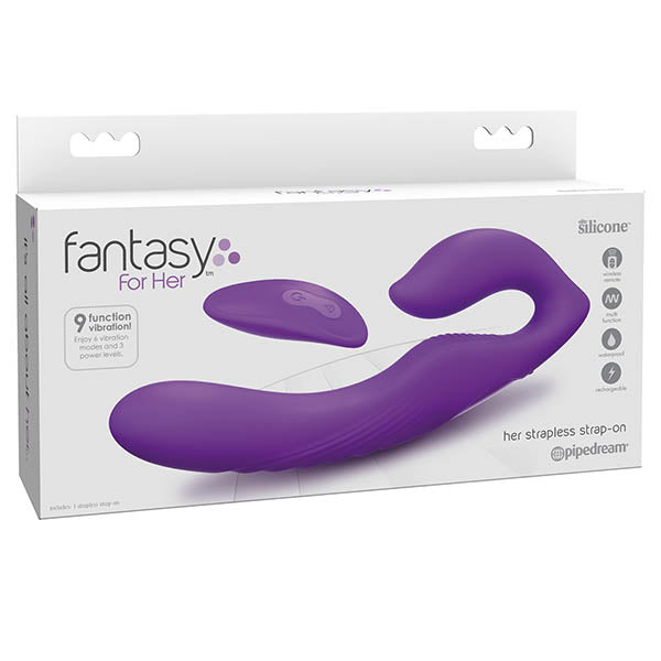 Fantasy For Her Ultimate Strapless Strap-On - Purple USB Rechargeable Strapless Strap-On with Wireless Remote