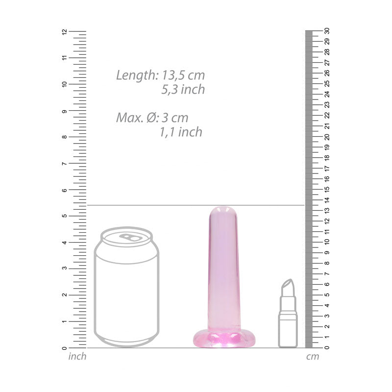 REALROCK Non Realistic Dildo With Suction Cup - 13.5 cm -Pink 13.5 cm Dong