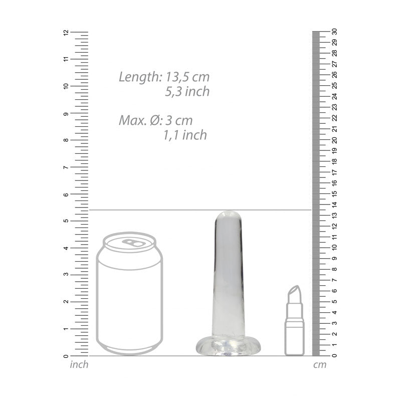 REALROCK Non Realistic Dildo With Suction Cup - 13.5 cm - Clear 13.5 cm Dong