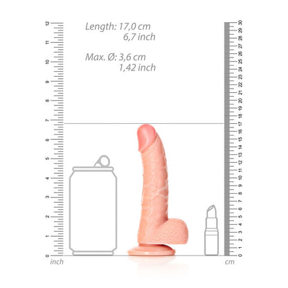 REALROCK Realistic Regular Curved Dong with Balls - Flesh 15.5 cm (6'') Dong