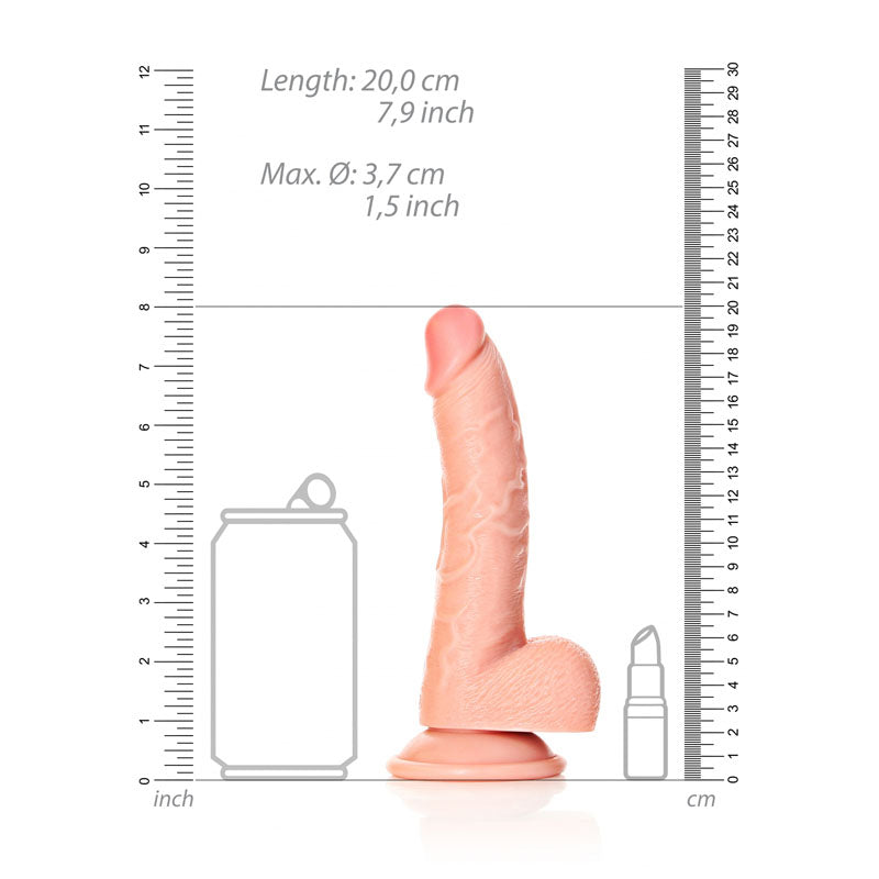 REALROCK Realistic Regular Curved Dong with Balls - Flesh 18 cm (7'') Dong