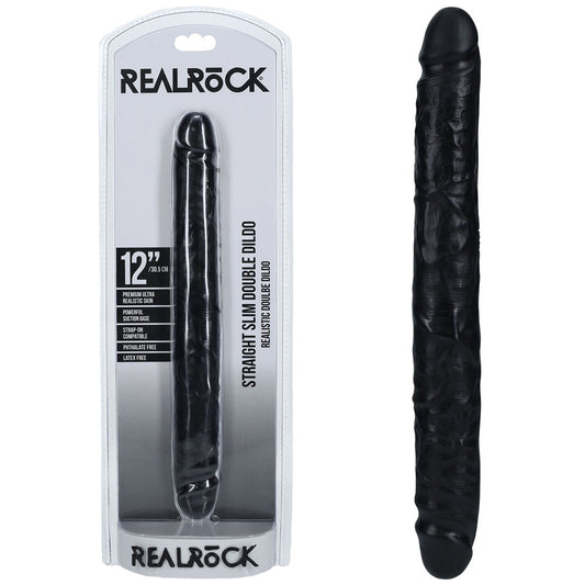 REALROCK 30cm Slim Double Dildo Black