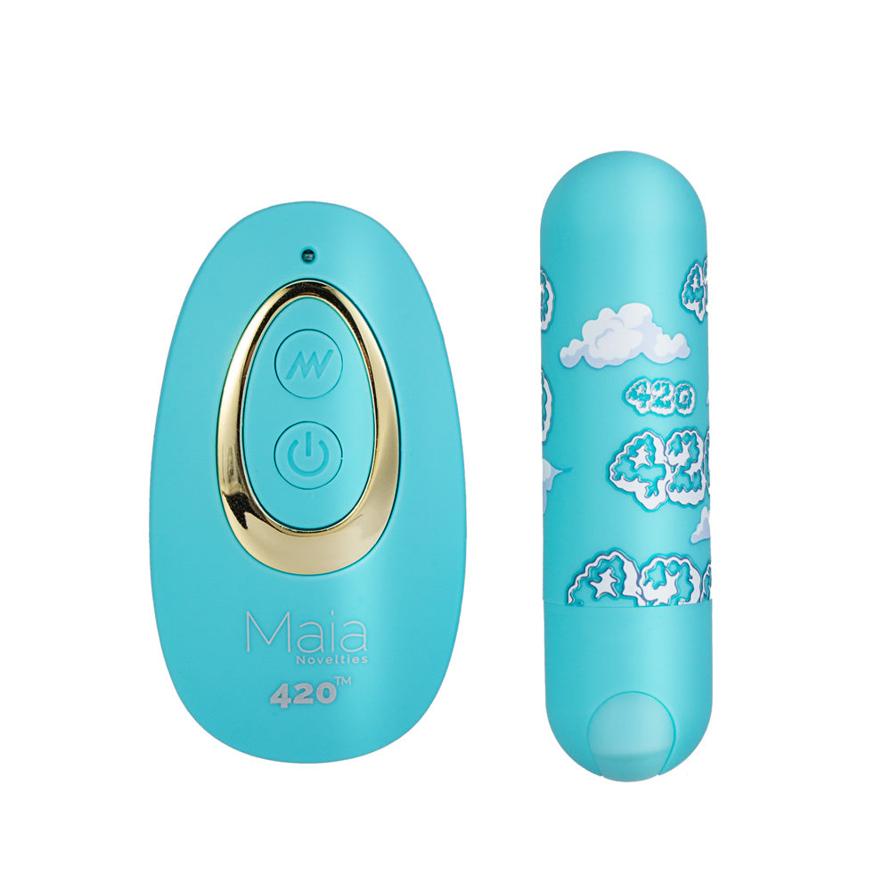 Maia JESSI 420 Remote Sky Blue 7.6 cm Rechargeable Bullet with Wireless Remote