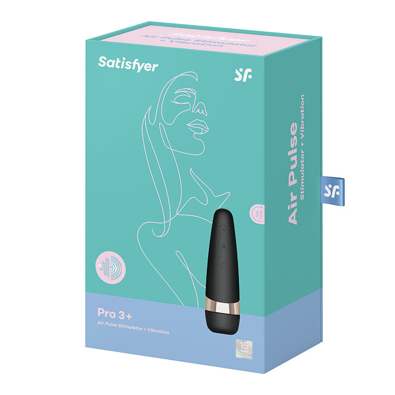 Satisfyer Pro 3+ - Touch-Free USB-Rechargeable Clitoral Stimulator with Vibration