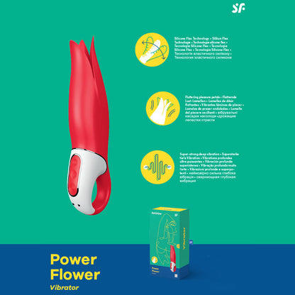 Satisfyer Vibes - Power Flower - Red USB Rechargeable Vibrator