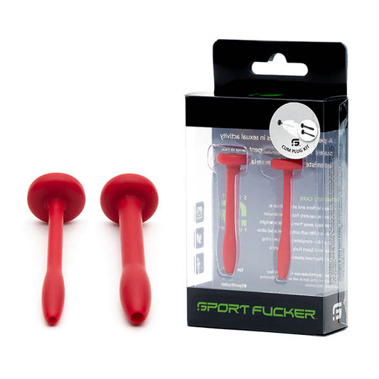 Sport Fucker Cum Plug Kit - Red Silicone Urethral Sound