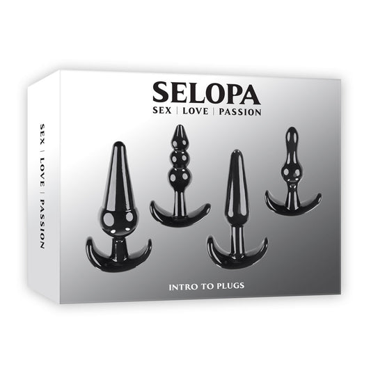 Selopa INTRO TO PLUGS Black Butt Plugs - Set of 4