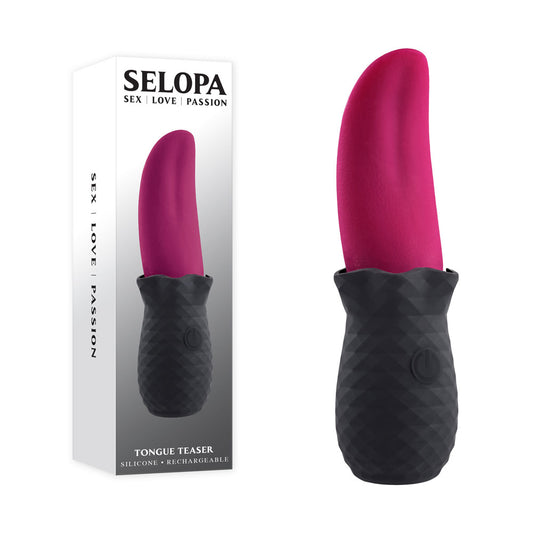 Selopa TONGUE TEASER Pink/Black Rechargeable Vibrating Tongue Stimulator