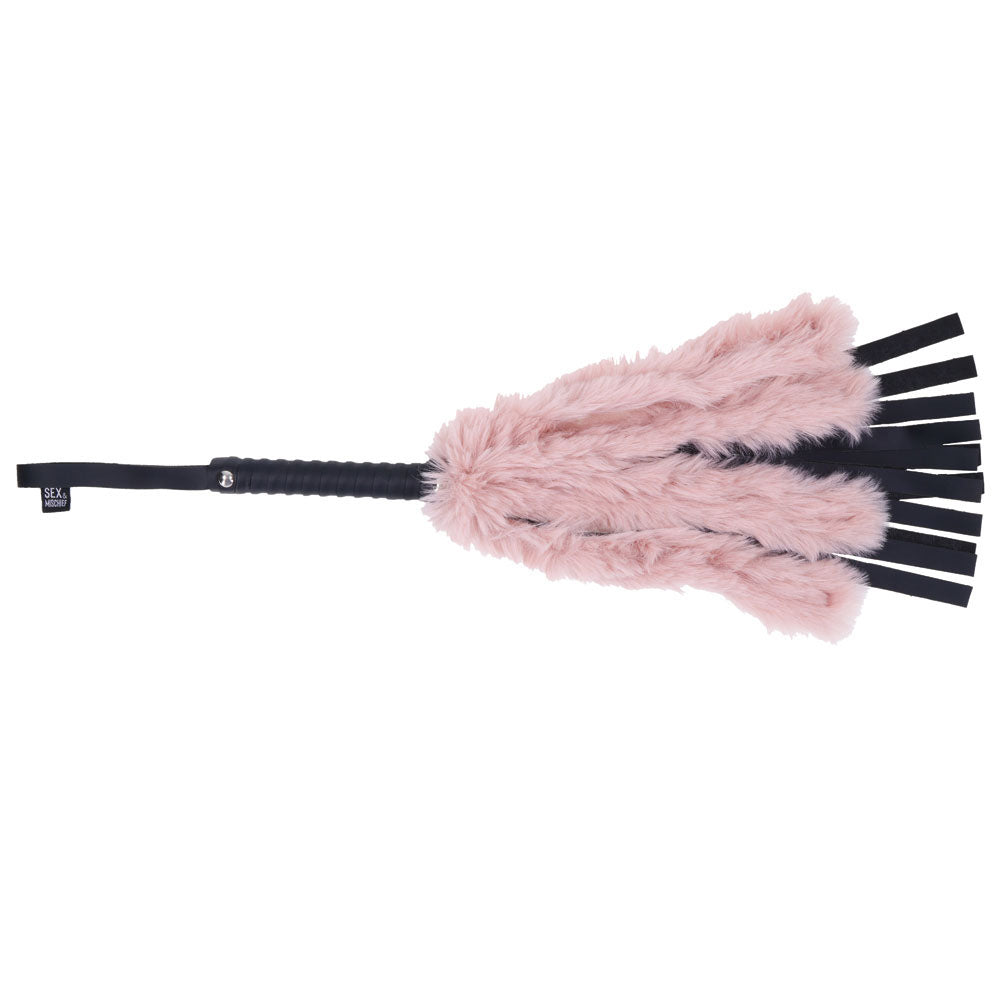 Sex & Mischief Brat Faux Fur Flogger Black/Pink 50 cm Whip
