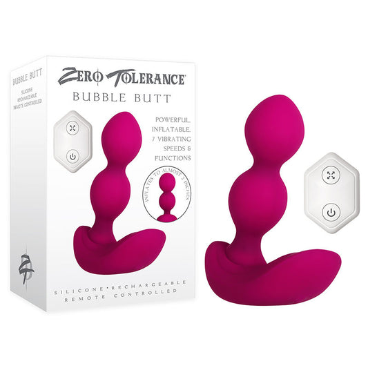 Zero Tolerance Bubble Butt Pink 12.3 cm Inflatable & Vibrating Butt Plug