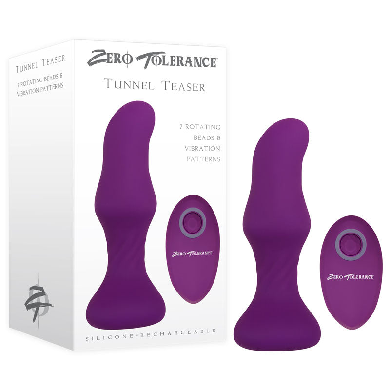 Zero Tolerance Tunnel Teaser - Purple 13.9 cm USB Rechargeable Butt Plug with Wireless Remote