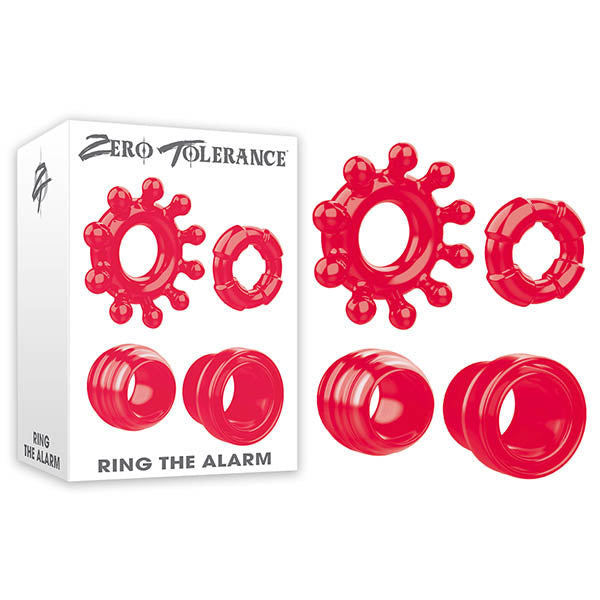 Zero Tolerance Ring The Alarm - Red Cock Rings - Set of 4