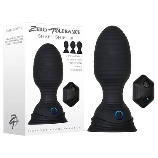 Zero Tolerance Shape Shifter Black Inflatable Butt Plug with Remote