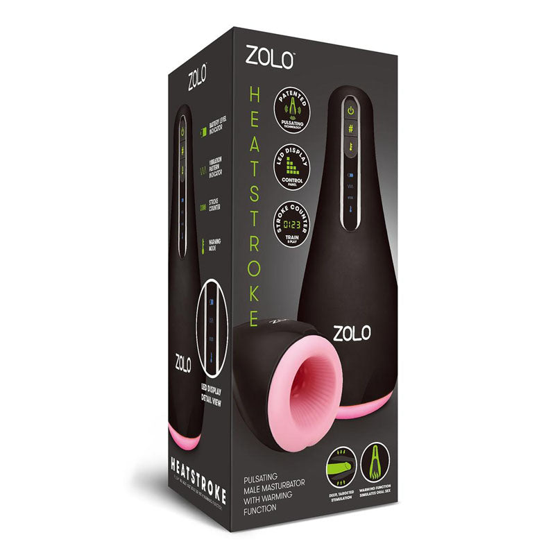 Zolo Heatstroke - Black USB Rechargeable Pulsating & Warming Masturbator